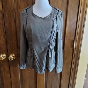 Harper Amry Green with Gunmetal Zipper & Buttons Sz S Jacket P2P 18  W 31 L 11